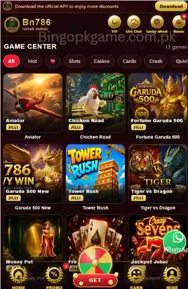 bn786 game interface
